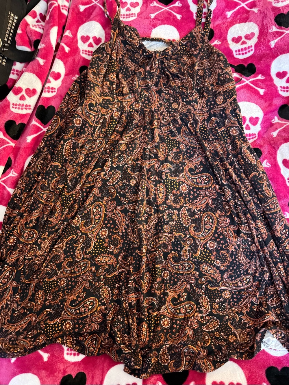 Torrid Rust Paisley Tie-Front Sleeveless Midi Dress